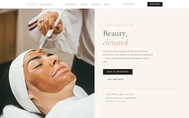 Homepage of the Maison Studio demo site