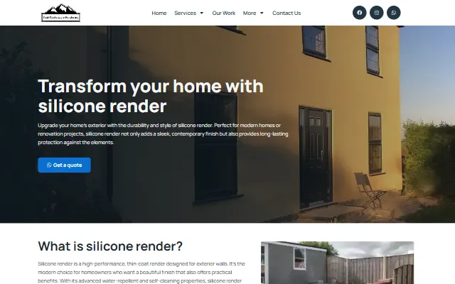 Peak Plastering silicone render service page