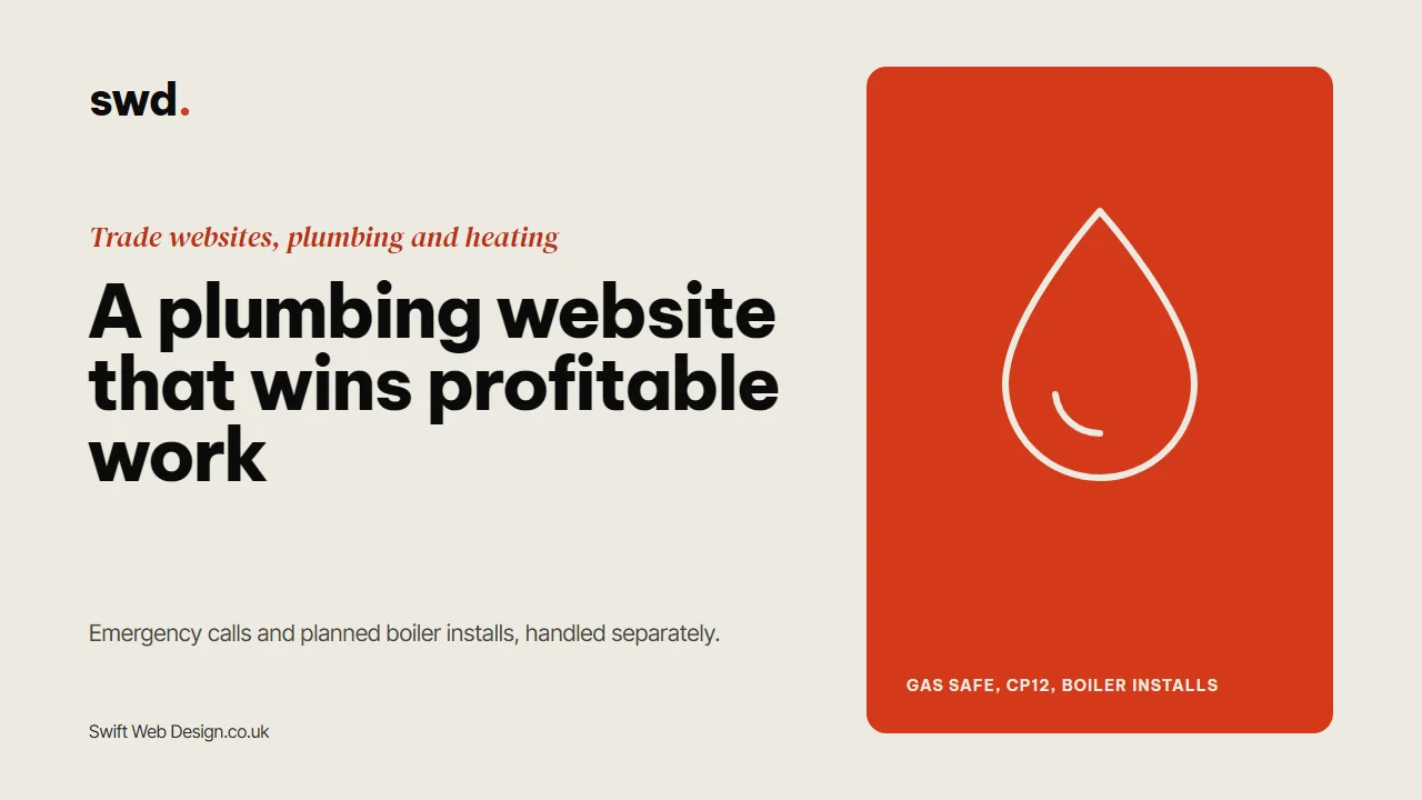 What a plumbing and heating website actually needs to win profitable work